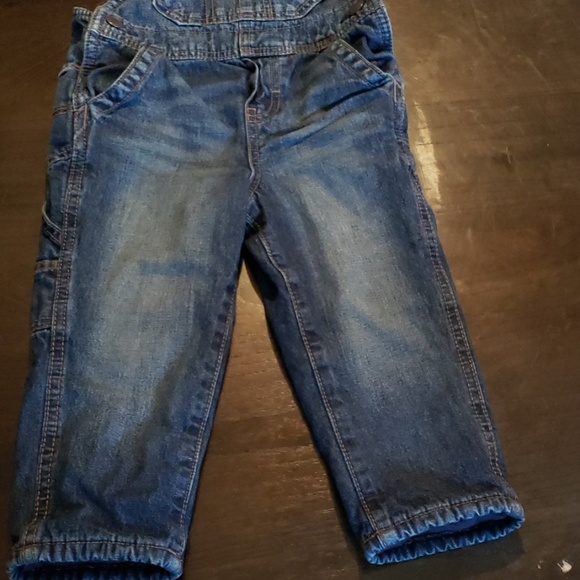 Boys fleece lined Jean overall - Picture 2 of 5